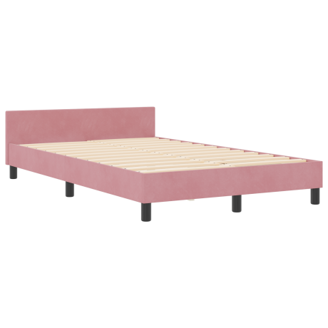 vidaXL Bedframe fluweel roze 120x200 cm afbeelding2 - 1