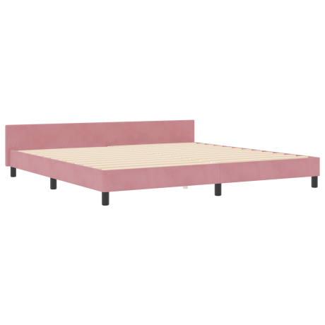 vidaXL Bedframe fluweel roze 200x200 cm afbeelding2 - 1