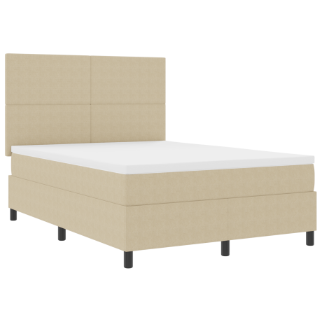 vidaXL Box Spring Bed met Matras Lichtgroen Grijs 140x200 cm Corduroy Stof afbeelding2 - 1