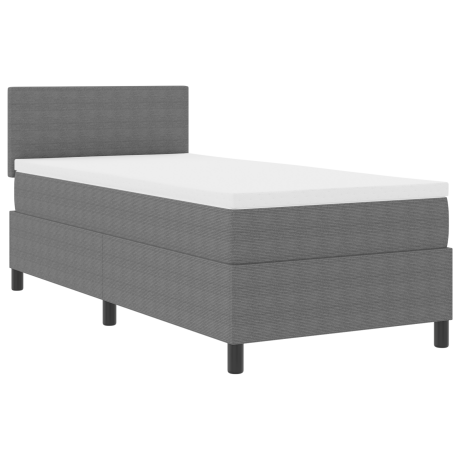 vidaXL Boxspringbed met Matras en LED Licht Grijs 80x200 cm Katoen afbeelding2 - 1
