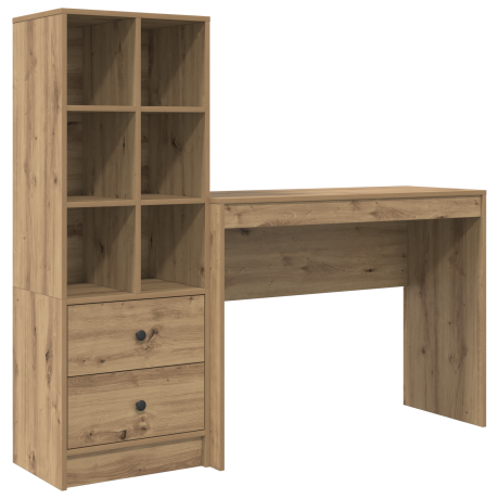 vidaXL Bureau met Opbergruimte in Artisan Eiken afbeelding2 - 1