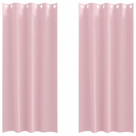 vidaXL Gordijnen met gordijnen 2 pcs Babyroze 245 x 140 cm Polyester afbeelding2 - 1