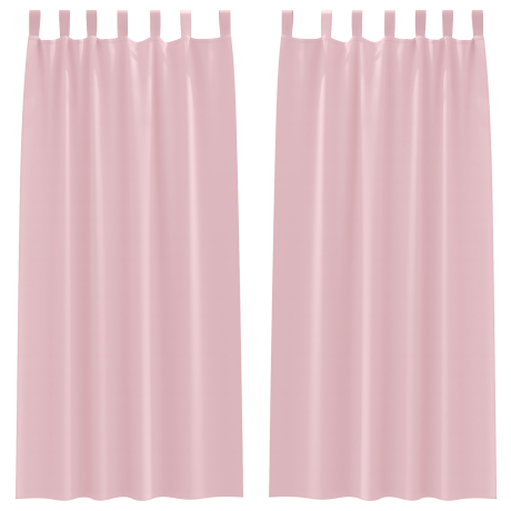 vidaXL Gordijnen met gordijnen 2 pcs Babyroze 260 x 140 cm Polyester afbeelding2 - 1