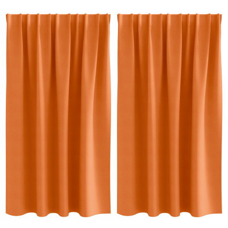vidaXL Gordijnen met gordijnen 2 pcs Feloranje 140 x 140 cm Polyester afbeelding2 - 1