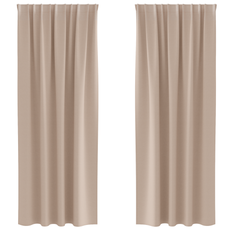 vidaXL Gordijnen met gordijnen 2 pcs Taupe 245 x 140 cm Polyester afbeelding2 - 1