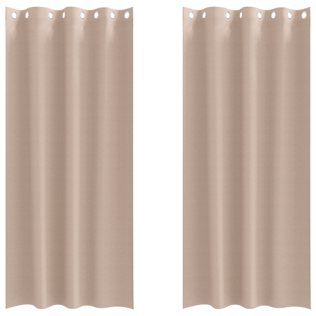 vidaXL Gordijnen met gordijnen 2 pcs Taupe 260 x 140 cm Polyester afbeelding2 - 1