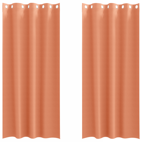 vidaXL Gordijnen met gordijnen 2 pcs Terracotta 260 x 140 cm Polyester afbeelding2 - 1