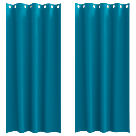 vidaXL Gordijnen met gordijnen 2 pcs Turquoise 225 x 140 cm Polyester afbeelding2 - 1