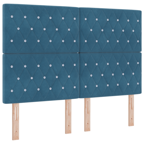 vidaXL Hoofdbord LED 80 cm fluweel donkerblauw afbeelding2 - 1