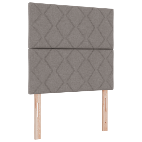 vidaXL Hoofdbord LED met ruitjes 100 cm stof taupe afbeelding2 - 1