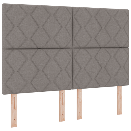 vidaXL Hoofdbord met diamantblokken ontwerp in taupe, 140 cm stof afbeelding2 - 1