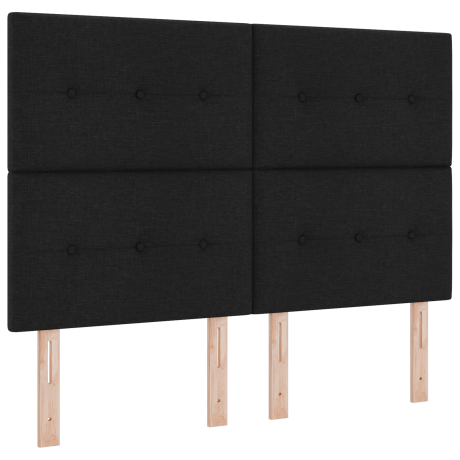 vidaXL Hoofdbord met Knopen Gequilt Zwart 140 cm Stof afbeelding2 - 1