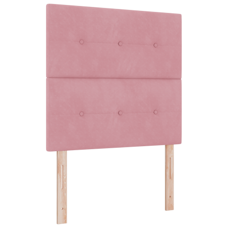 vidaXL Hoofdbord met LED 80 cm fluweel roze afbeelding2 - 1
