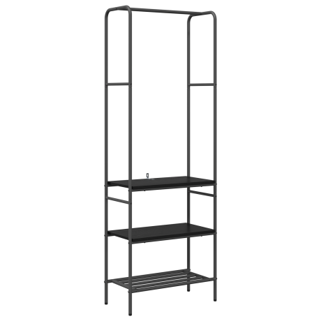vidaXL Kledingrek met planken met plank Zwart eiken 60 x 30 x 171 cm afbeelding2 - 1
