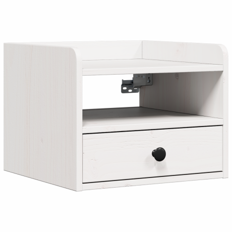 vidaXL Nachtkastje met lade Wit 38 x 36 x 29.5 cm Massief grenenhout afbeelding2 - 1
