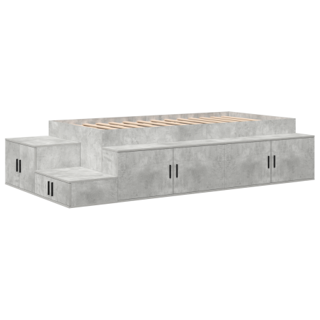 vidaXL Opbergbed Beton Grijs 90x200 cm afbeelding2 - 1