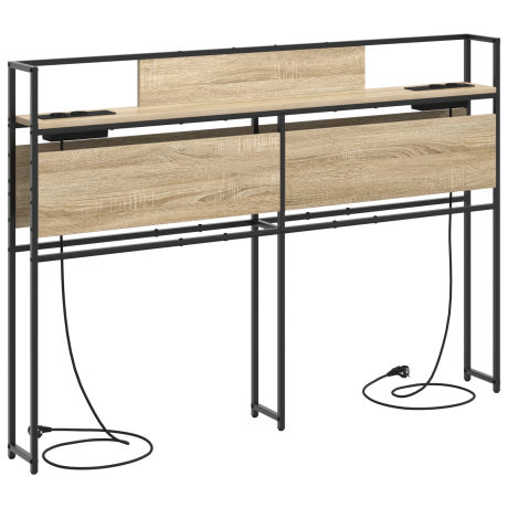 vidaXL Opberghoofdbord met hoofdeinde met opslag Sonoma eiken 120 cm Bewerkt hout afbeelding2 - 1