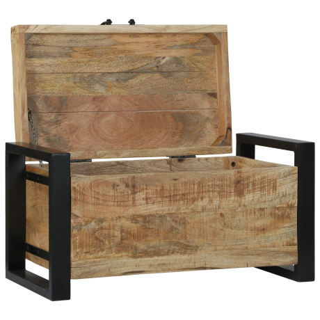 vidaXL Opbergkisten 60x30x30cm van Massief Mangohout en Metaal afbeelding2 - 1