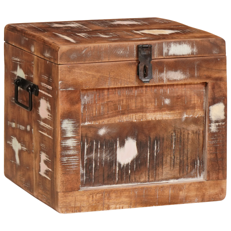 vidaXL Opslagdoos met opslag met slot Multikleur massief gerecycled hout afbeelding2 - 1