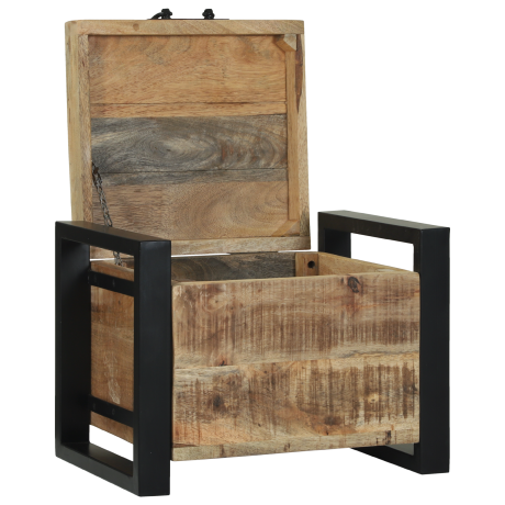 vidaXL Opslagkisten 40x30x30cm van Massief Mangohout en Metaal afbeelding2 - 1