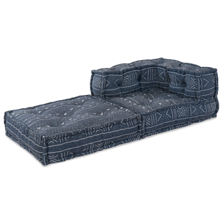 vidaXL Poef modulair 70x70x54 cm stof indigo afbeelding2 - 1