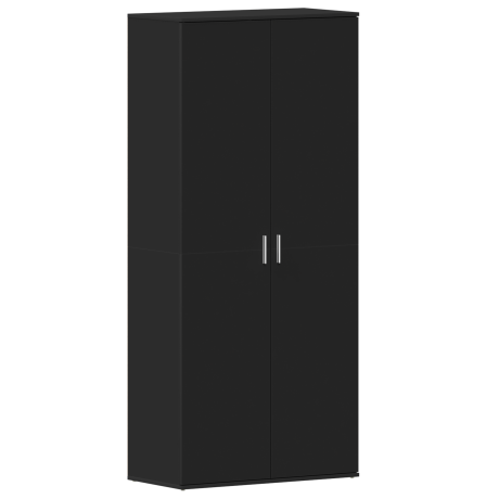 vidaXL Schoenkast Zwart 80x39x180 cm Engineered Hout afbeelding2 - 1