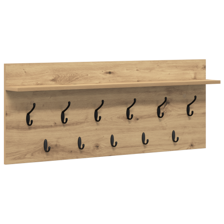 vidaXL Wandgemonteerde kapstok met plank met opslag artisanaal eikenkleurig afbeelding2 - 1