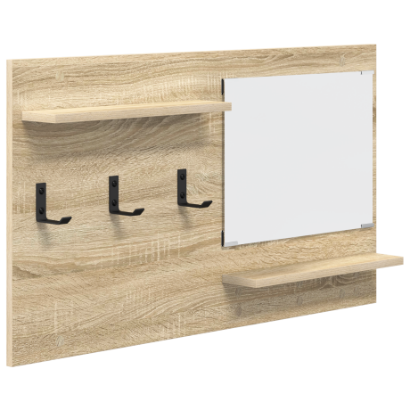 vidaXL Wandgemonteerde kapstok met plank met opslag Sonoma eiken 90 x 10 x 50 cm afbeelding2 - 1
