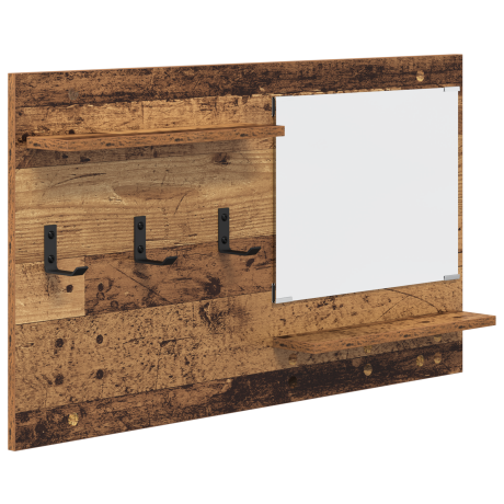 vidaXL Wandgemonteerde kapstok Oude hout 90 x 10 x 50 cm Bewerkt hout afbeelding2 - 1