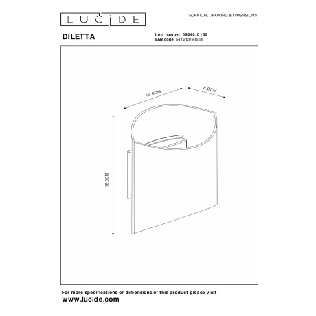 Lucide DILETTA - Wandlamp - 1xG9 - Zwart afbeelding3 - 1