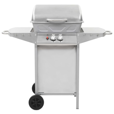 vidaXL Gasbarbecue en grill met 2 kookzones roestvrij staal zilver afbeelding3 - 1
