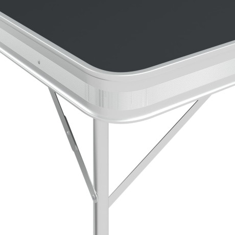 vidaXL Campingtafel inklapbaar met 2 banken aluminium grijs afbeelding3 - 1