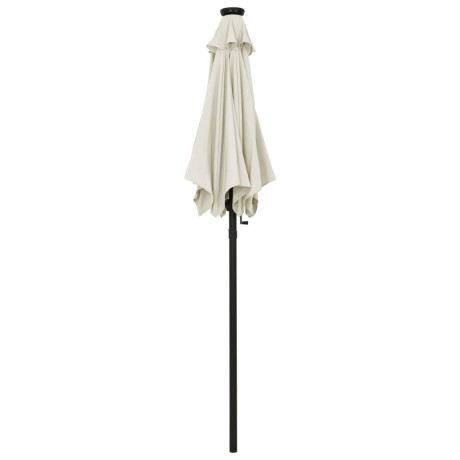 vidaXL Parasol met LED-verlichting 200x211 cm aluminium zandkleurig afbeelding3 - 1