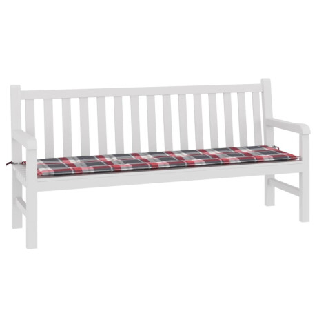 vidaXL Tuinbankkussen 180x50x3 cm oxford stof ruitpatroon rood afbeelding3 - 1