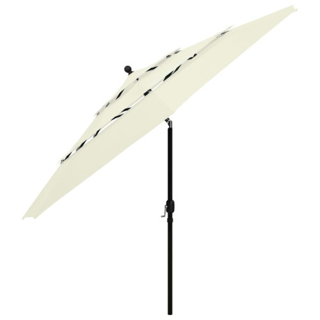 vidaXL Parasol 3-laags met aluminium paal 3,5 m zandkleurig afbeelding3 - 1