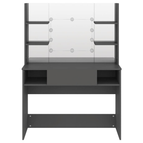vidaXL Kaptafel met LED-verlichting 100x40x135 cm MDF grijs afbeelding3 - 1