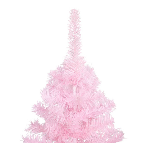 vidaXL Kunstkerstboom met verlichting en kerstballen 180 cm PVC roze afbeelding3 - 1