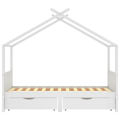 vidaXL Kinderbedframe met lades massief grenenhout 90x200 cm wit afbeelding3 - 1