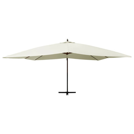 vidaXL Zweefparasol met houten paal 400x300 cm zandwit afbeelding3 - 1