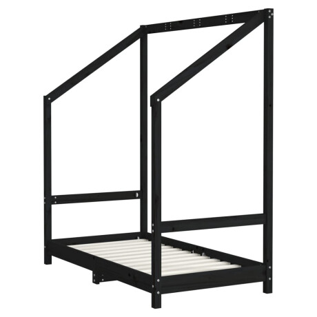 vidaXL Kinderbedframe 70x140 cm massief grenenhout zwart afbeelding3 - 1