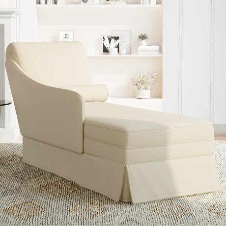 vidaXL Chaise longue met bolster en rechterarmleuning linnen afbeelding3 - 1