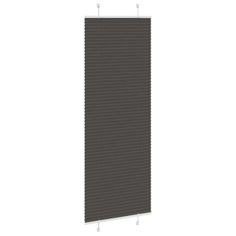 vidaXL Plissé rolgordijn 75x200 cm stofbreedte 74,4 cm polyester zwart afbeelding3 - 1