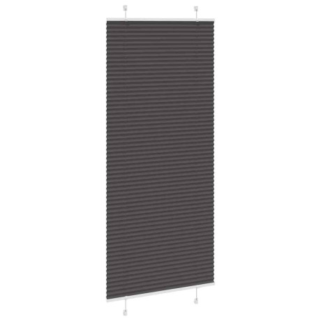 vidaXL Plissé rolgordijn 90x200 cm stofbreedte 89,4 cm polyester zwart afbeelding3 - 1