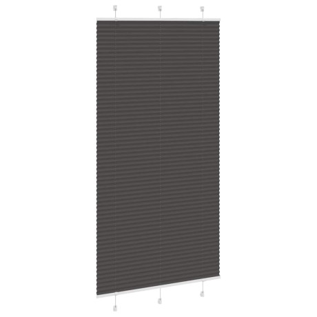 vidaXL Plissé rolgordijn 110x200cm stofbreedte 109,4cm polyester zwart afbeelding3 - 1