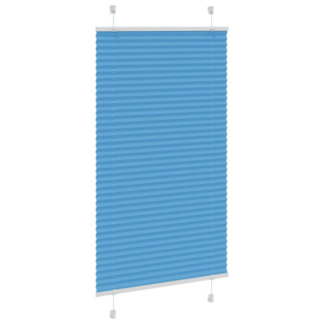 vidaXL Plissé rolgordijn 75x150 cm stofbreedte 74,4 cm polyester blauw afbeelding3 - 1