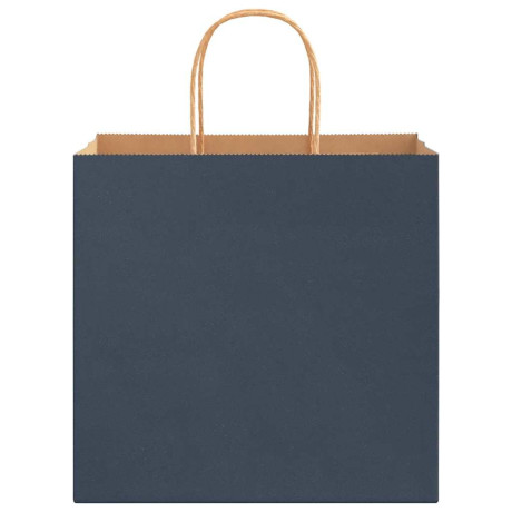 vidaXL Papieren kraftzakken 250 st met hengsels 26x17x25 cm blauw afbeelding3 - 1