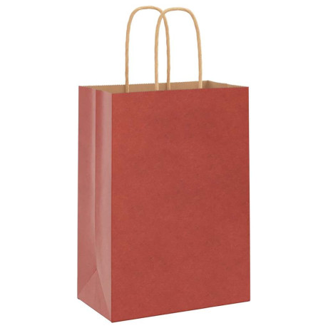 vidaXL Papieren kraftzakken 50 st met hengsels 15x8x21 cm rood afbeelding3 - 1