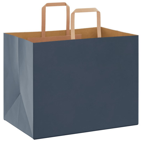 vidaXL Papieren kraftzakken 50 st met hengsels 32x22x24 cm blauw afbeelding3 - 1