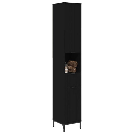 vidaXL Hoge badkamerkast Zwart 31.5 x 33 x 190 cm Bewerkt hout afbeelding3 - 1