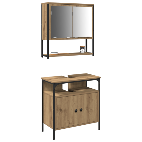 vidaXL 2-delig badkamermeubelset Artisan Eiken Engineered Wood afbeelding3 - 1